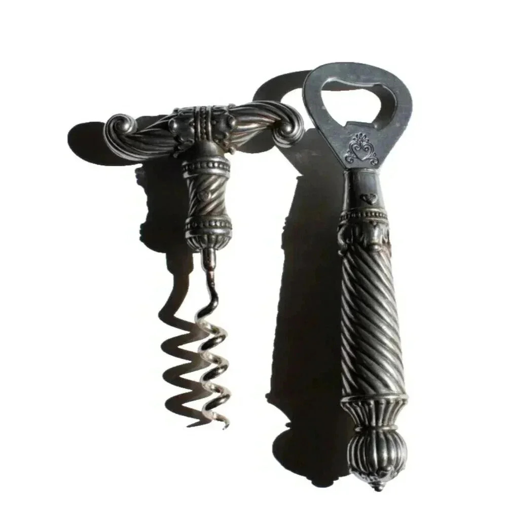 Set Of Brighton Celebration Silver Color Metal Bottle Opener Cork Wine Opener